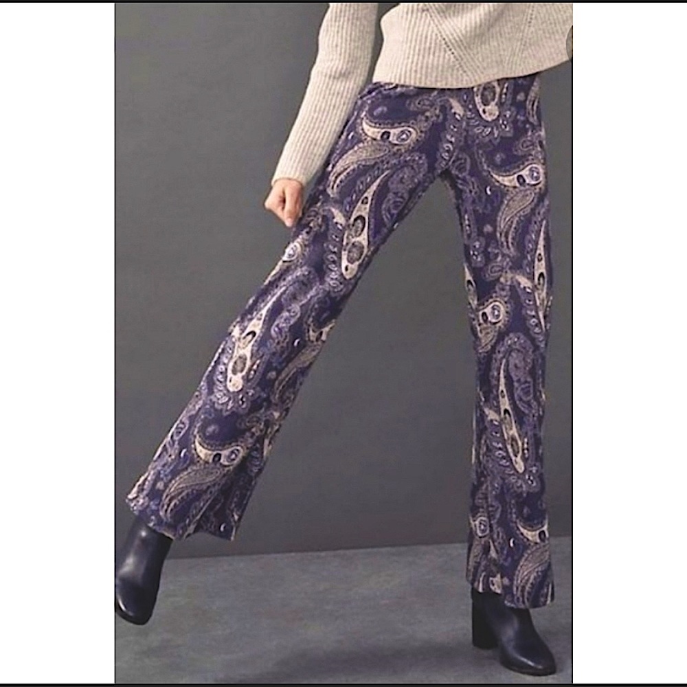 ANTHROPOLOGIE pants 💙💜, Size 10, eyelet and side zipper